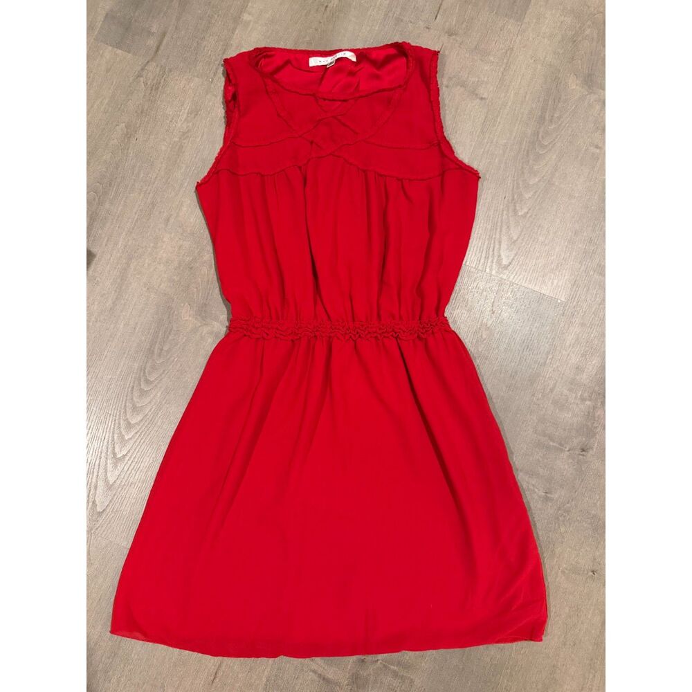 Max Studio Vibrant Red Sleeveless Lattice Neck Cutout Mini Dress Women's XL